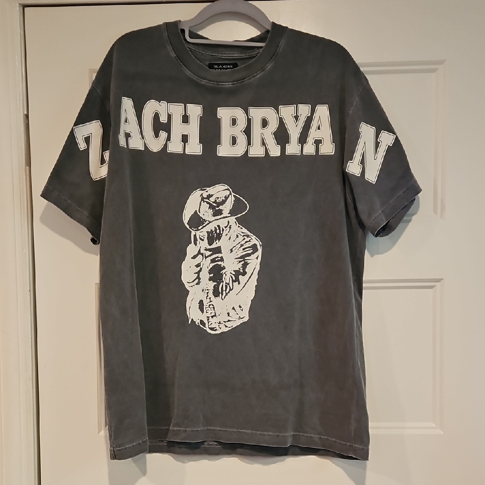 RARE Zach Bryan Merch Gray Graphic T-Shirt Medium